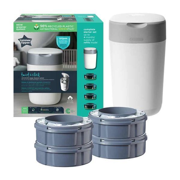 Накопитель подгузников Tommee Tippee TWIST & CLICK белый + 4 кассеты TT0110 фото